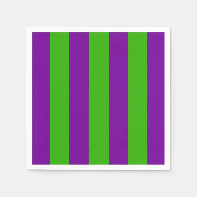 Halloween Stripes in Purple and Green Napkins (Front)