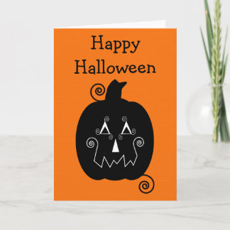 Halloween Stripes Jack O'Lantern Card