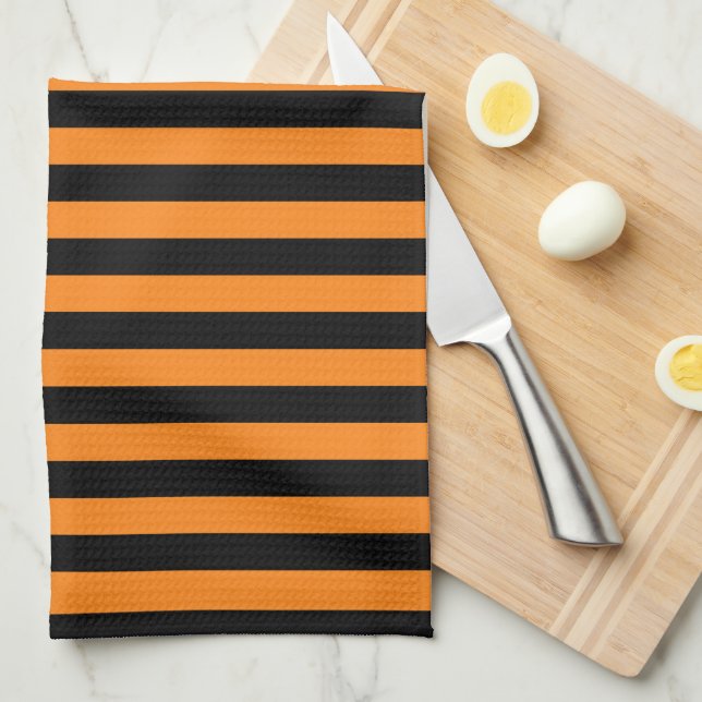 Halloween Stripes Kitchen Towel (Quarter Fold)