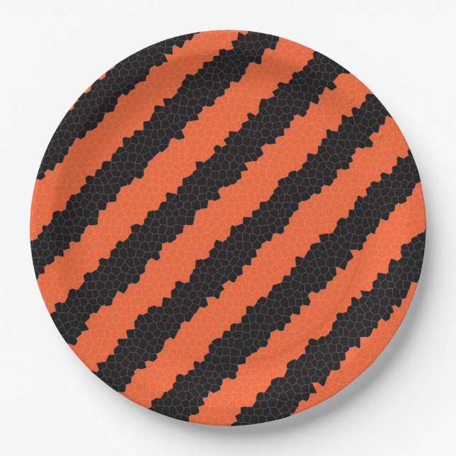 halloween stripes paper plates (Front)
