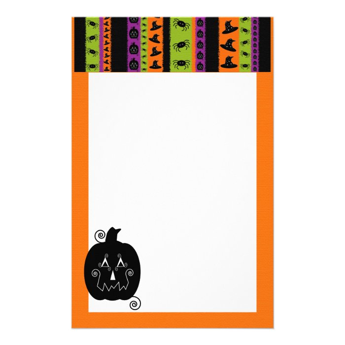 Halloween Stripes Pumpkin Stationery