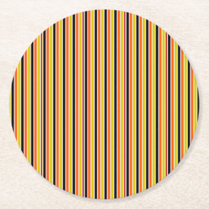 Halloween Stripes Round Paper Coaster