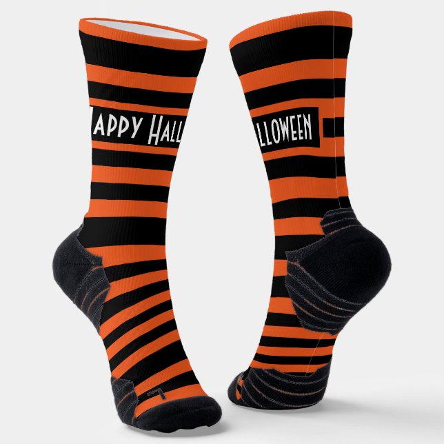 Halloween Stripes Socks (Angled)