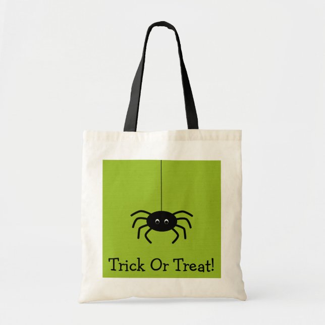 Halloween Stripes Spider Trick Or Treat Bag (Front)