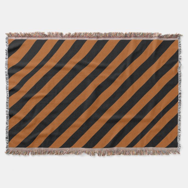 Halloween Stripes Throw Blanket (Front)