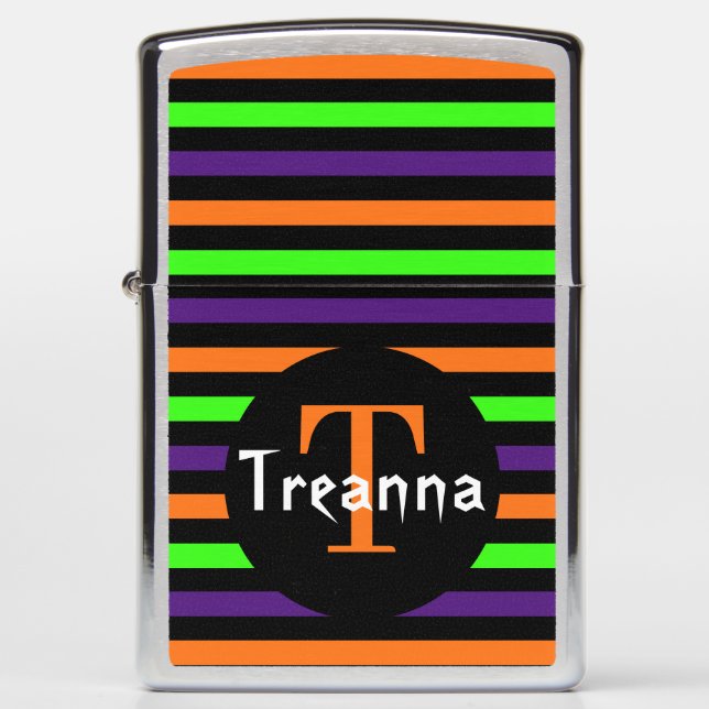 Halloween Stripes Zippo Lighter (Front)