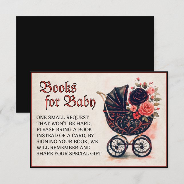 Halloween Stroller Books for Baby Baby Shower Enclosure Card (Front/Back)