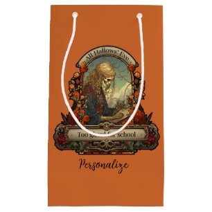 Halloween Student Skeleton Funny Quote Personalize Small Gift Bag