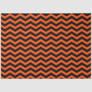Halloween Style Orange Black Chevron Stripes Tissue Paper