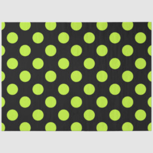 Halloween Style Peridot Green and Black Dots Tissue Paper