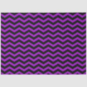 Halloween Style Purple Black Chevron Stripes Tissue Paper