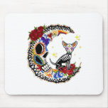 Halloween Sugar Skull Chihuahua And Moon Lover  Mouse Pad