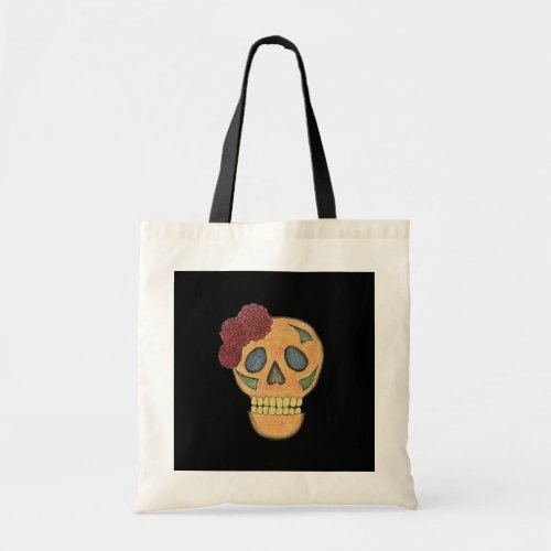 Halloween Sugar Skull Day of the Dead Black  Tote Bag