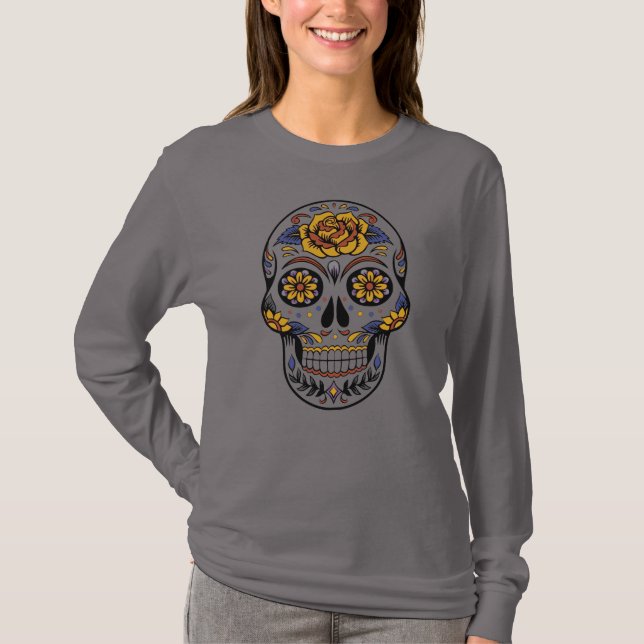 Halloween Sugar Skull (Dia de Muertos) T-Shirt (Front)