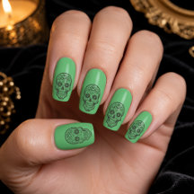 Halloween Sugar Skull Green