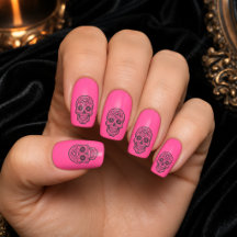 Halloween Sugar Skull Hot Neon Pink
