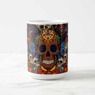 Halloween, Sugar Skull Pumpkins Fiesta, Calavera Color Morph Mug
