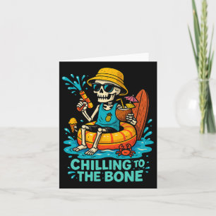 Halloween Summer Chilling To The Bone Skeleton Flo Card