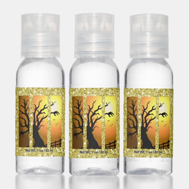 Halloween Sunset Golden Faux Glitter Hand Sanitizer (Set)