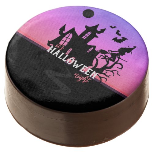 Halloween Sunset Night Witch and Bats Hunted House Chocolate Covered Oreo