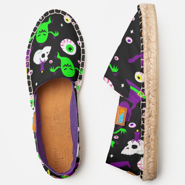 halloween supernatural eerie haunted ghost eyeball espadrilles (Side)