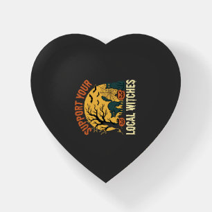 Halloween Support Your Local Witches Black Cat Paperweight