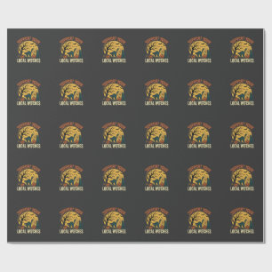 Halloween Support Your Local Witches Black Cat Wrapping Paper