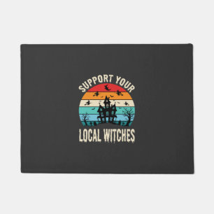 Halloween Support Your Local Witches Haunted House Doormat