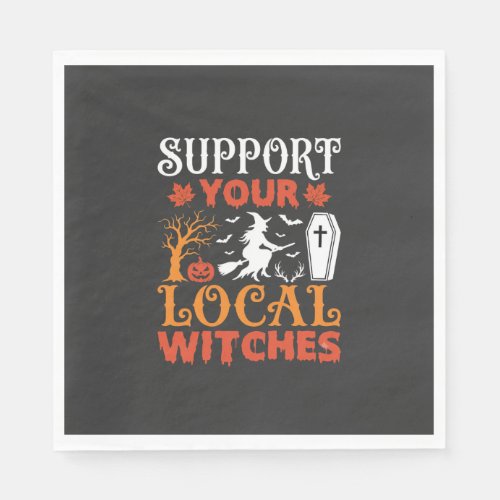 Halloween Support Your Local Witches Vintage Graph Napkins