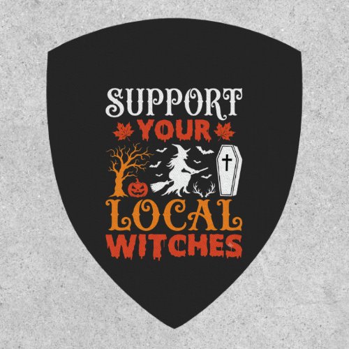 Halloween Support Your Local Witches Vintage Graph Patch