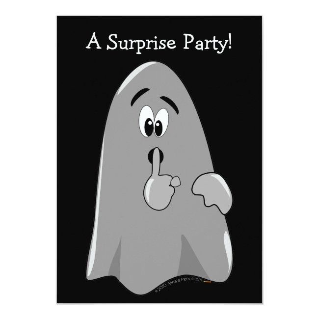 Halloween Surprise Party Invitations Cartoon Ghost