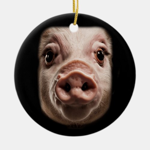 Halloween Surprised Pig Face Meme Big Troll Hog Pi Ceramic Ornament