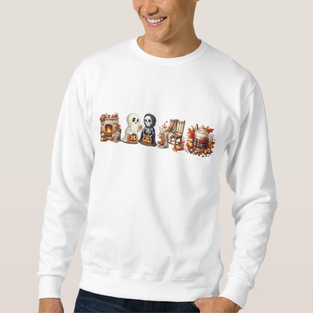 Halloween Sweatshirts for Unisex Ghost Friends (Front)