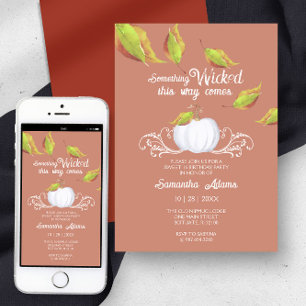 Halloween Sweet 16 Birthday Party Terracotta Invitation