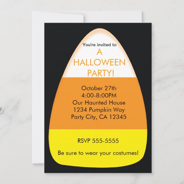 Halloween Sweet Candy Corn Party Invitations (Front)