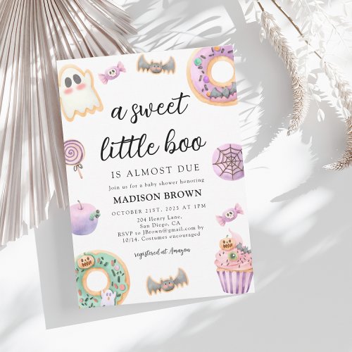 Halloween Sweet Little Boo Baby Shower Invitation