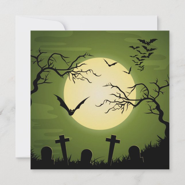 Halloween Sweet Sixteen Slimy Green Black Bats Invitation (Front)