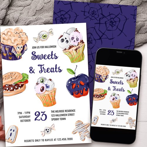 Halloween Sweets and Treats Revolting Party Food Invitation