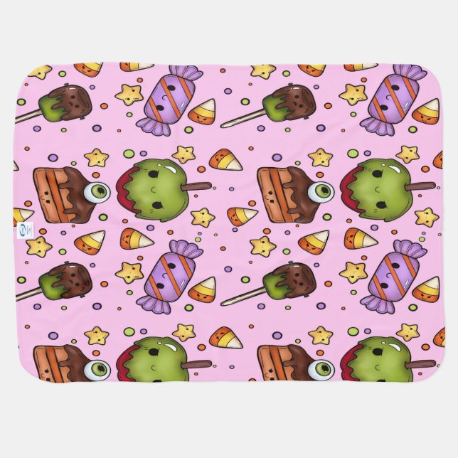 Halloween sweets  baby blanket (Back Horizontal)