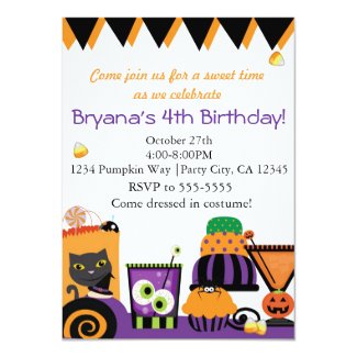 Halloween Sweets & Candy Fun Party Invitations