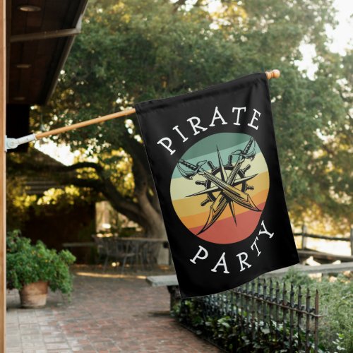 Halloween Swords Pirate Party  House Flag