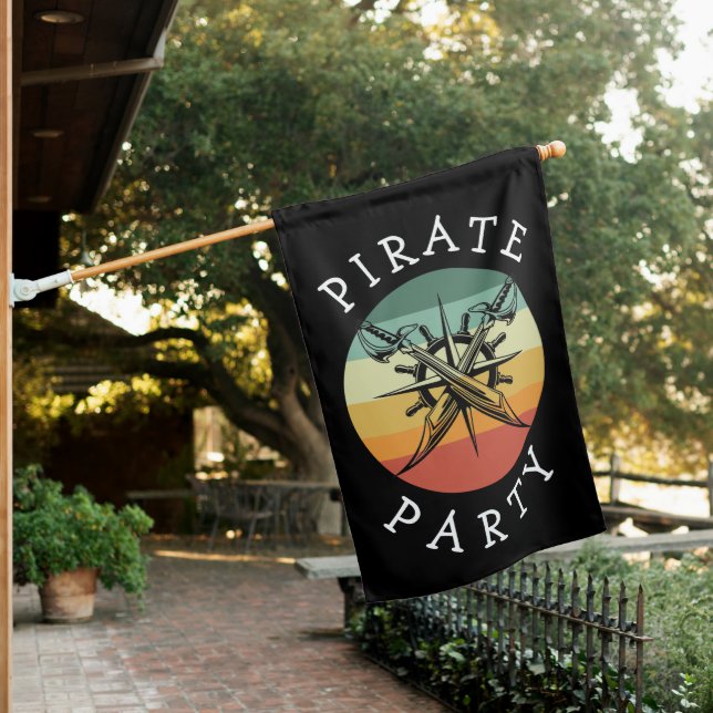 Halloween Swords Pirate Party  House Flag (In SItu)
