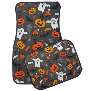 Halloween symbols and colors pattern car floor mat