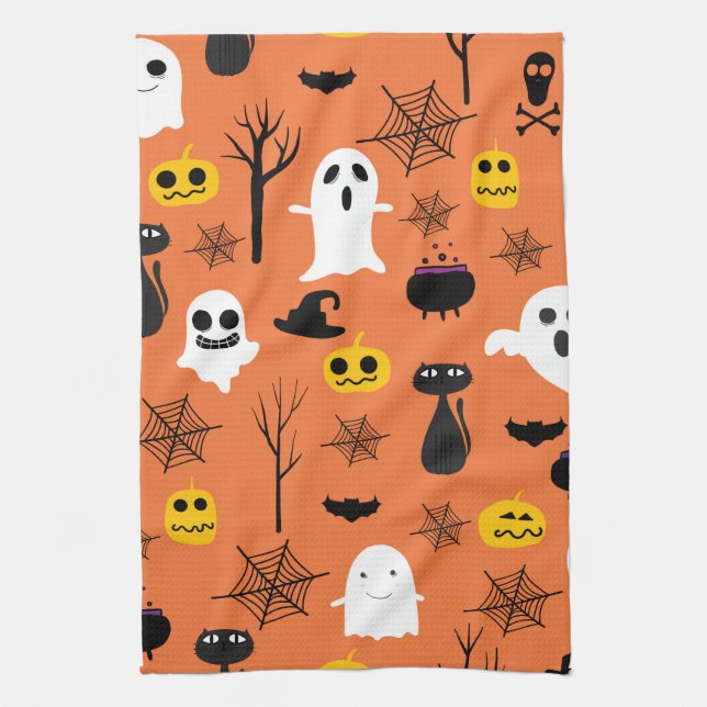 Halloween Symbols background Kitchen Towel (Vertical)
