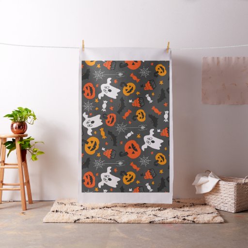 Halloween symbols pattern fabric