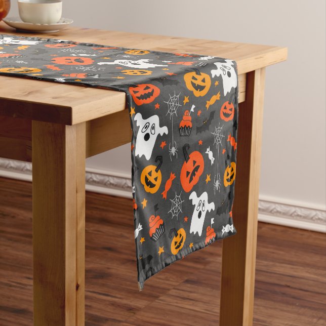 Halloween symbols pattern medium table runner (In Situ)