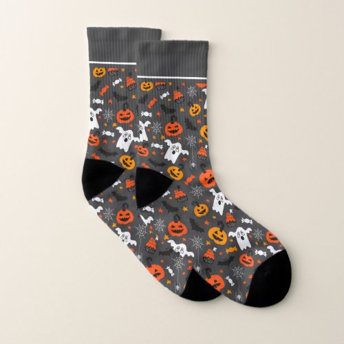 Halloween symbols pattern socks