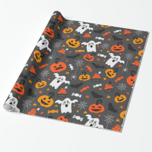 Halloween symbols pattern wrapping paper