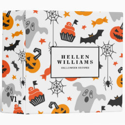 Halloween symbols seamless pattern 3 ring binder