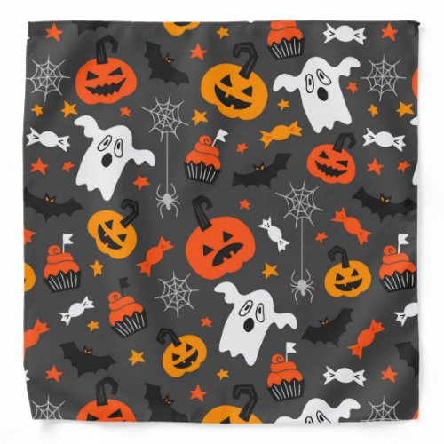Halloween symbols seamless pattern bandana
